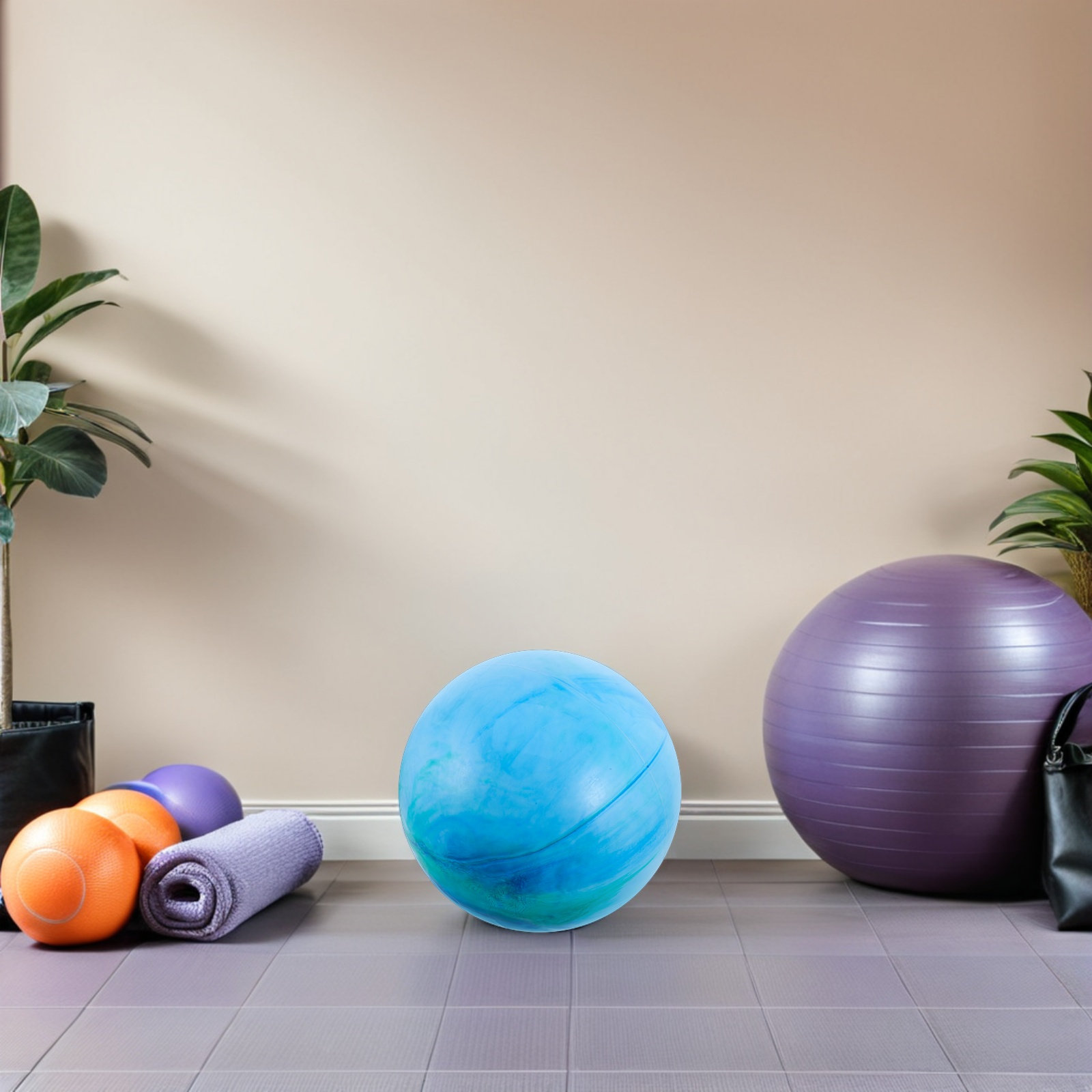 Pilates Yoga Ball Exercises - 3-teiliges Pilates-Yoga-Fitnessball-Set Kleiner Übungsball 14 Zoll