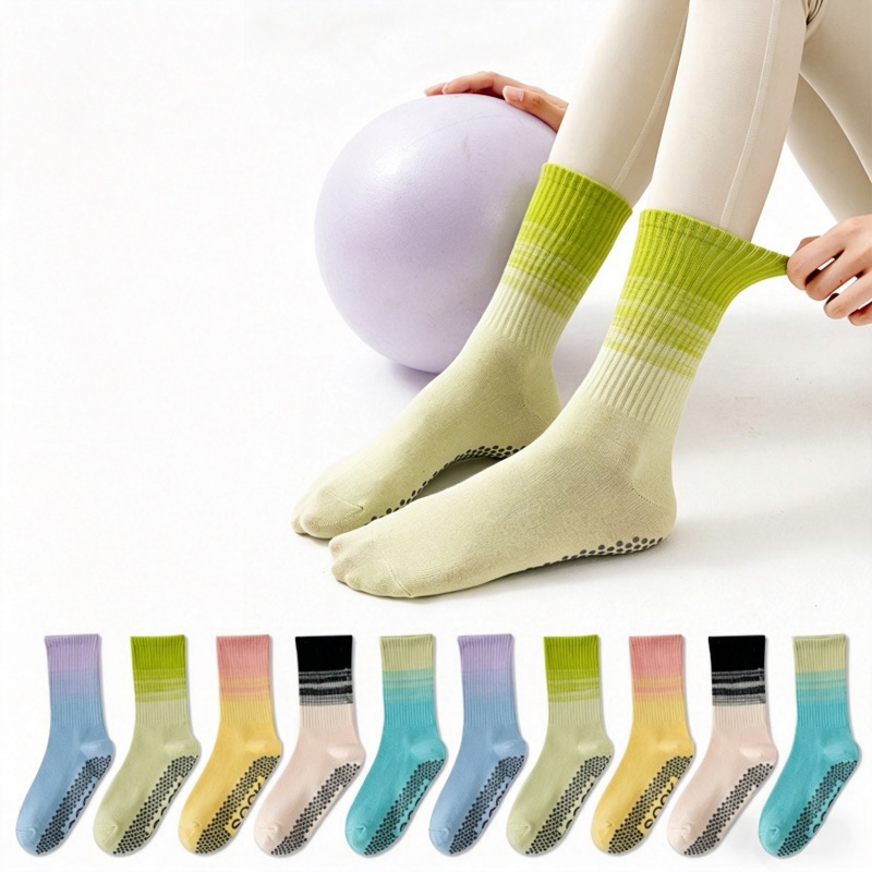 Pilates & Yoga Elastic Band - Dreamlikelin 1 Paar Damen-Yoga-Socken, Wadenlange Socken