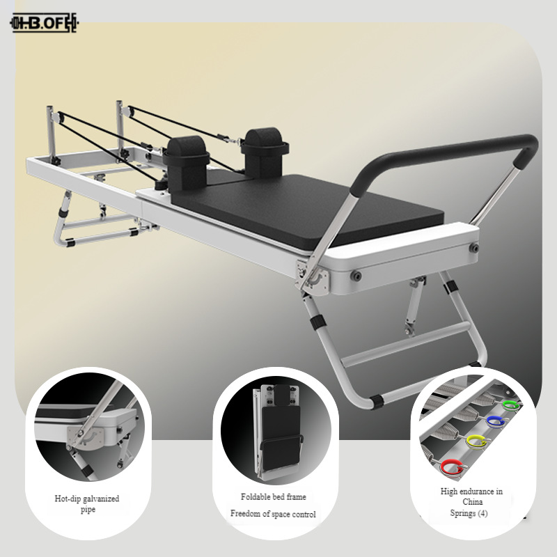 Pilates Yoga Core - Pilates-Trainingsgerät, Core-Training, Faltbares Bett, Dicke Feder,