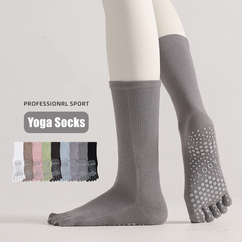 Yoga Pilates Yoga - 1 Paar Damen-Yoga-Socken, Bonbonfarben, Baumwolle, Silikon,