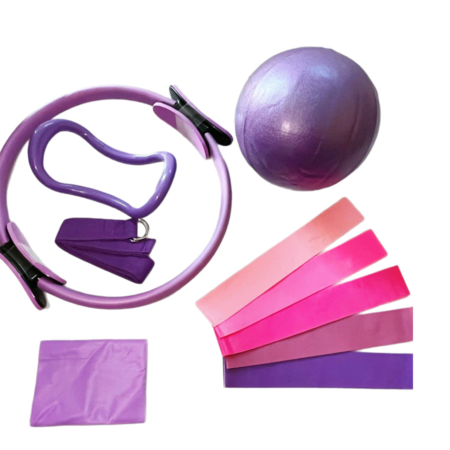 Pilates Yoga Home Workout - Kundenspezifisches LOGO 5-teiliges Heim-Fitnessstudio-Widerstandstraining-Fitnesstrainingsset 25 cm