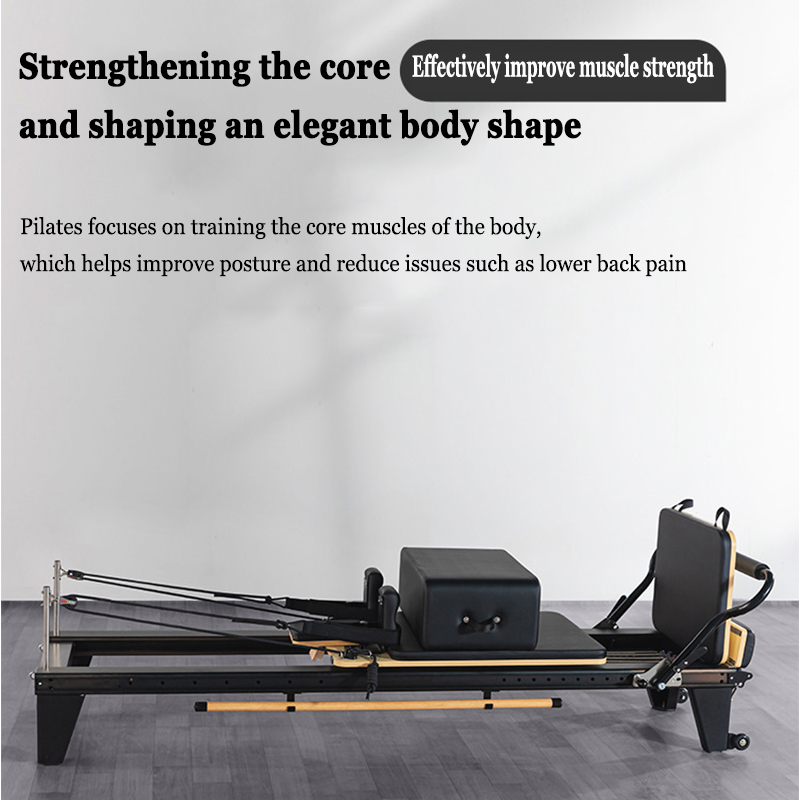 Pilates Yoga Core - Maßgefertigtes Yoga-Studio-Formgebungs-Fitnessgerät, Gleitendes Flachbett, Aluminium-Legierung Vollschienen-Pilates-Kernbett