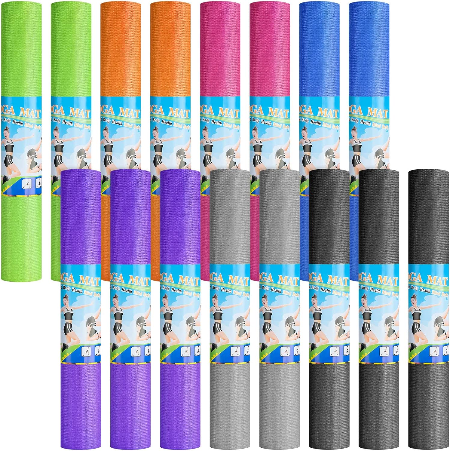 Pilates Yoga Classes - 3 mm Dünne Yogamatten Leichte PVC-Übungsmatten