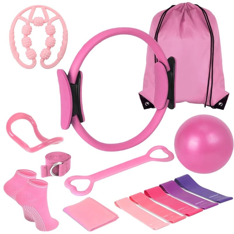 Pilates Yoga Tone - 14-teiliges Yoga-Pilates-Ausrüstungsset für das Heimtraining, Pilates-Ring-Set,