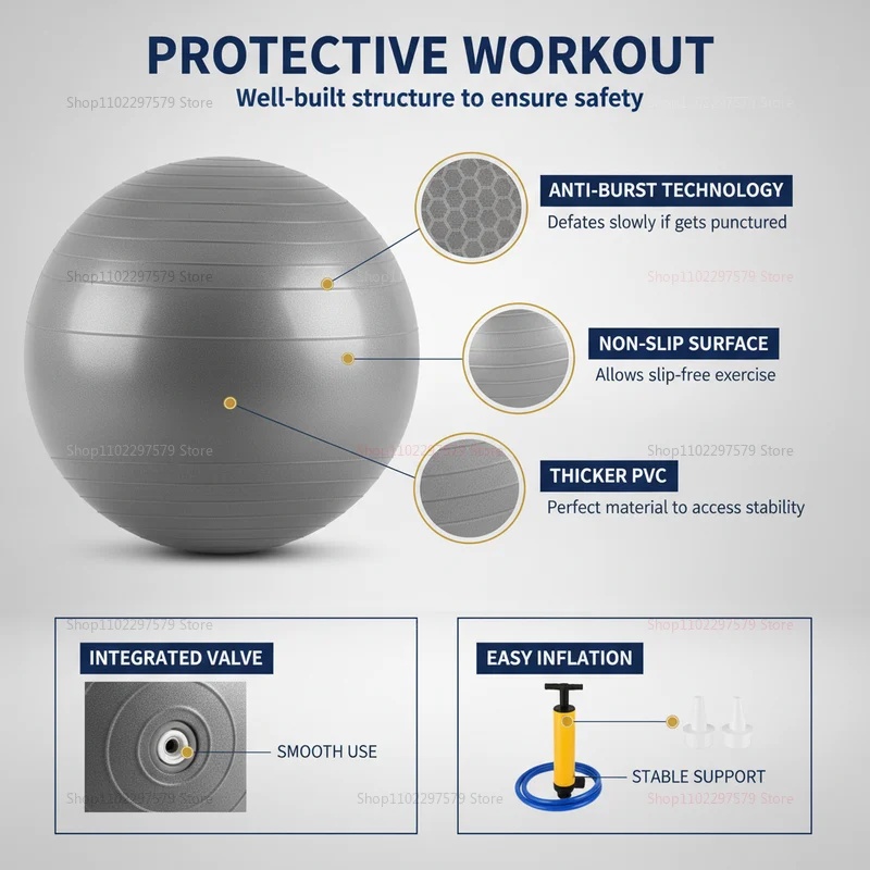Anti-Burst Yoga-Ball mit Pumpe – Pilates Yoga Ball Exercises Bewertung und Preis