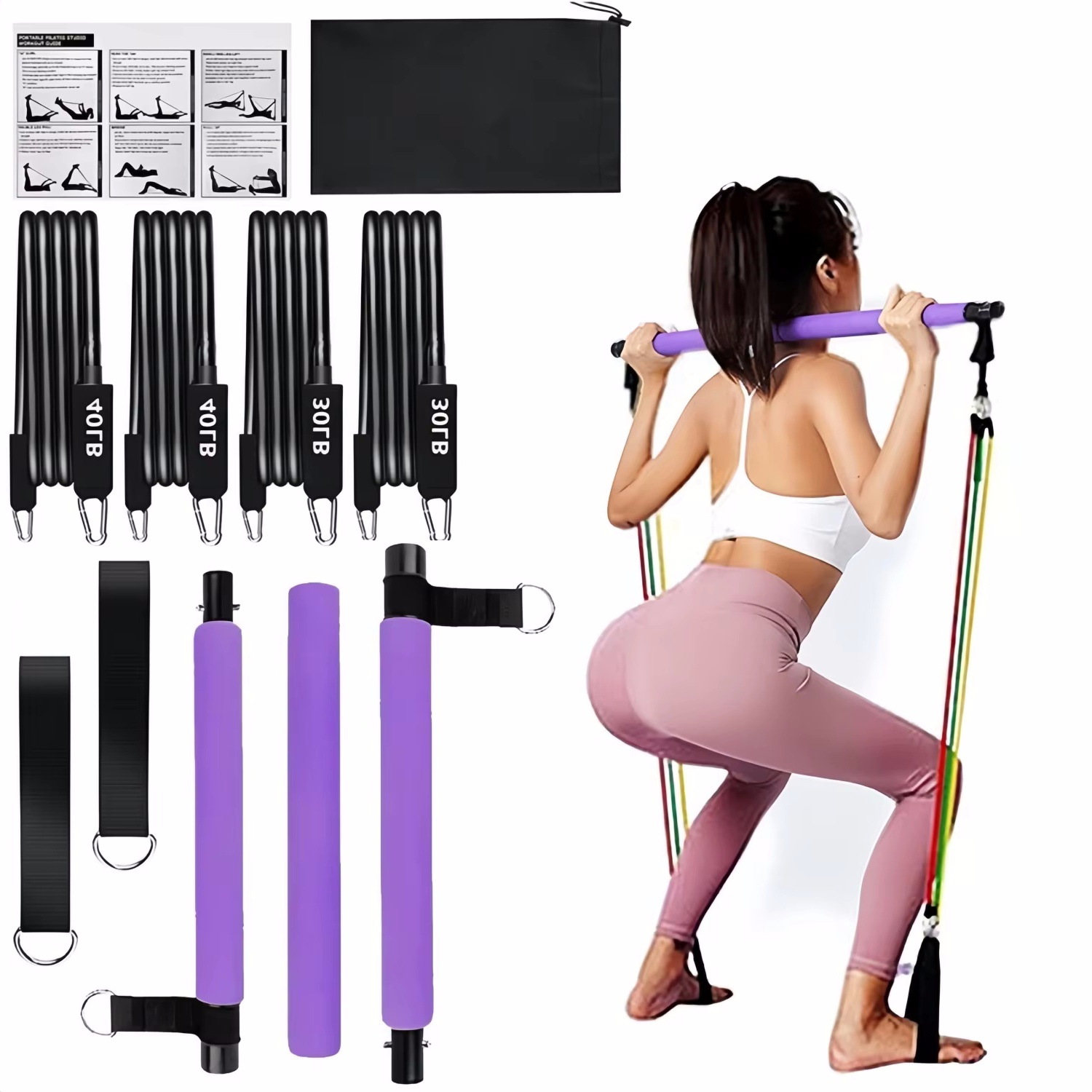 Tragbarer Yoga-Pilates-Bar-Sti – Pilates Yoga Tone Bewertung und Preis